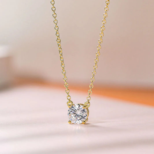 Mini 3mm/4mm GRA D Moissanite Real 925 Sterling Silver Solita Pendant Necklace Female Clavicle Necklaces Wedding Party Jewelry