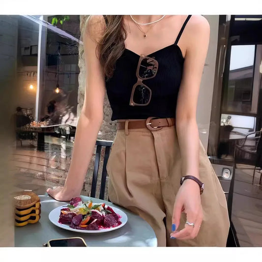 2024 Summer Wide Leg Shorts for Women High Waist Casual Cotton Denim Short Pants with Belt Girl‘s Korean A-line Womens Shorts