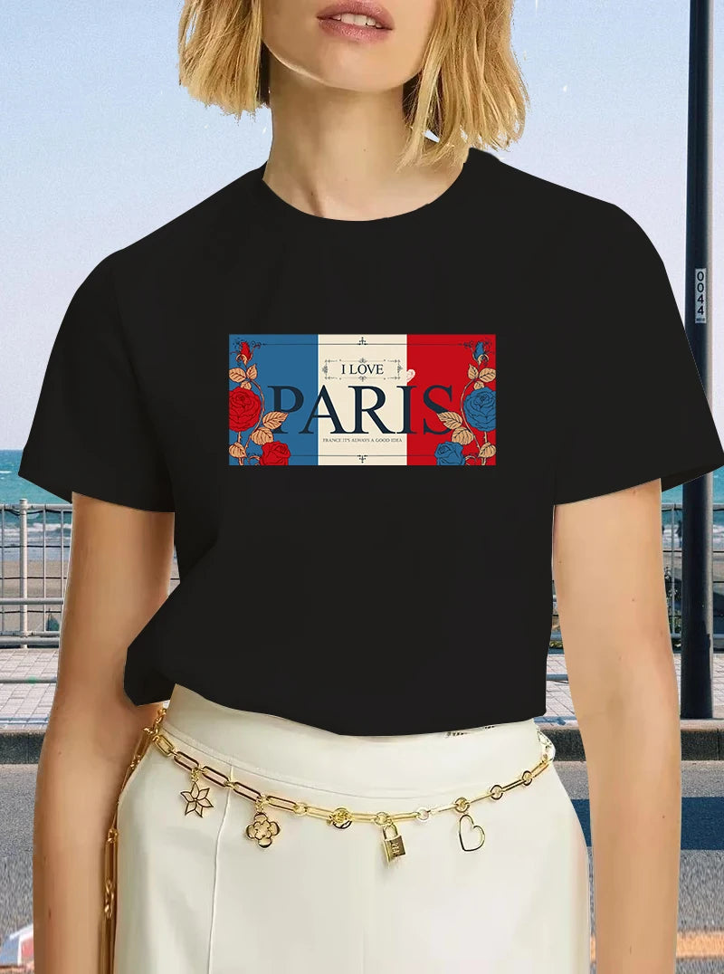 Amazing Tees Male paris T Shirt Casual Oversized Essential Brand T-shirt Woman Black T-shirts Graphic Streetwear S-3XL