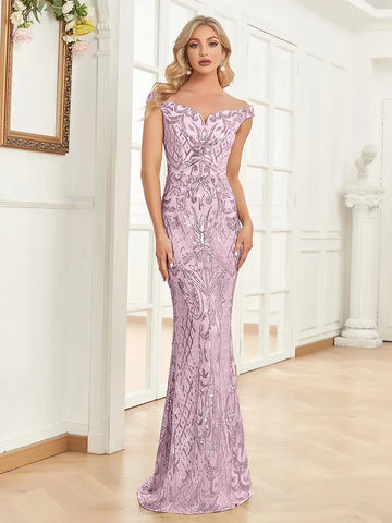 Elegant V Neck Silver Sequins Evening Dresses 2025 Women Sleeveless Party Maxi Mermaid Dress Long Luxury Prom Gown