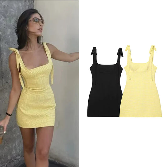 Dress Summer Women's 2025 New Chic Slim Tube Top Mini Elegant Travel Women's Dress Street Leisure Holiday Youth Dress
