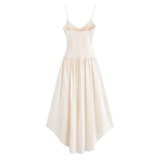 2025 Women AZRAF Summer New Fashionable Open Design Splicing Strap Dress Unique Backless Versatile Long Dress Vestidos Mujer