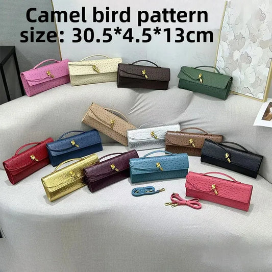 High-End Feeling Niche Cross-Border Bird Pattern Lock Buckle Women's Underarm Handbag French Bread Single Shoulder Bag