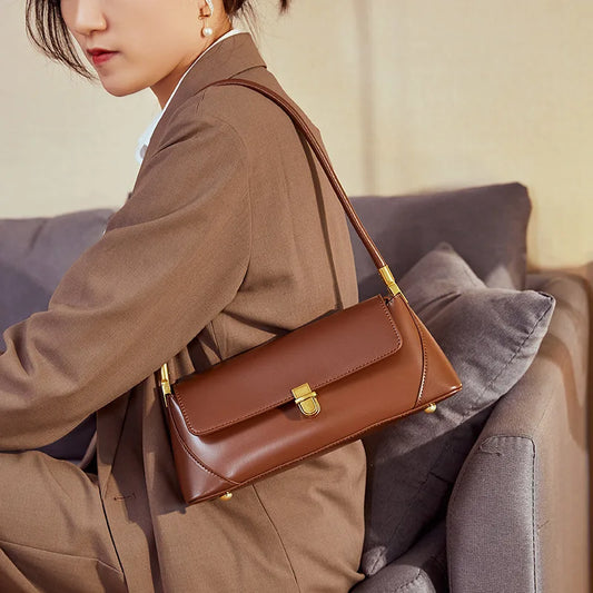 Fashion Women's Bag Luxury Designer Vintage French Style Shoulder Bag Women Rectangle Bags Trend Female Handbags