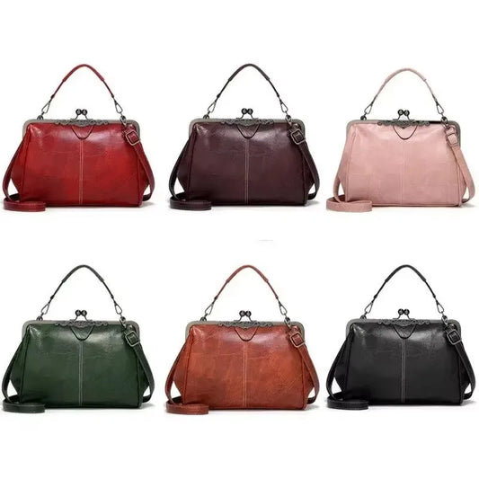 Retro Steampunk Style Women's Faux Leather Handbag, Quilted Solid Color Design, with Bead Embellishments, Foldable Shoulder Bag,