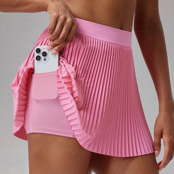Fashion Two-piece Anti-exposed Sports Fitness Badminton Skirt Golf Skirt Summer Suit 2025 Organ Pleated Tennis Skirt for Women