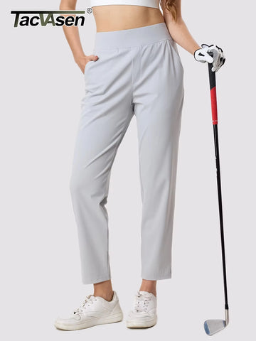 TACVASEN UPF 50+ Golf Pants Women's Lightweight Quick Dry Stretch Pants High Waisted Work Athletic Casual Pants 5 Pockets
