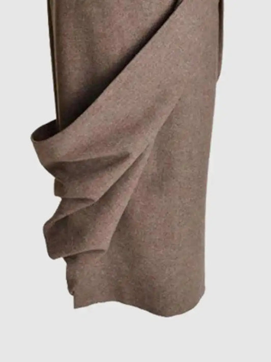 [Vibe] Women's French Niche Skirts Asymmetrical Design High Waist Spliced Belt Solid Slim Skirt 2025 New dress for women