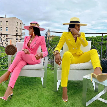 ZL1330 Stocking 2022 Autumn/Winter Elegant Women's Suit Jacket Straight-Leg Pants 2-piece Set Chic European Style