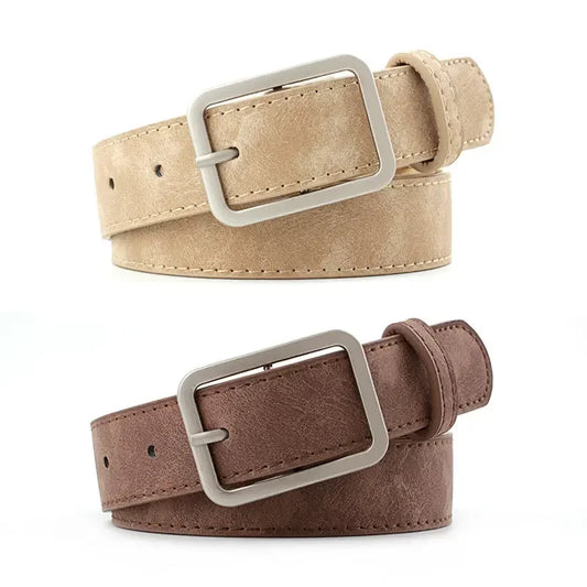 Fashionable Belts for Woman 100cm Beautiful Vintage Color PU Belts Jeans Accessories Student Trendy Belts