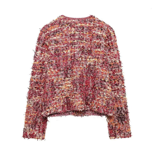 Autumn And Winter New Small Fragrant Style Sweet Loose Texture Single breasted Multi color Knitted Cardigan Women's Coat