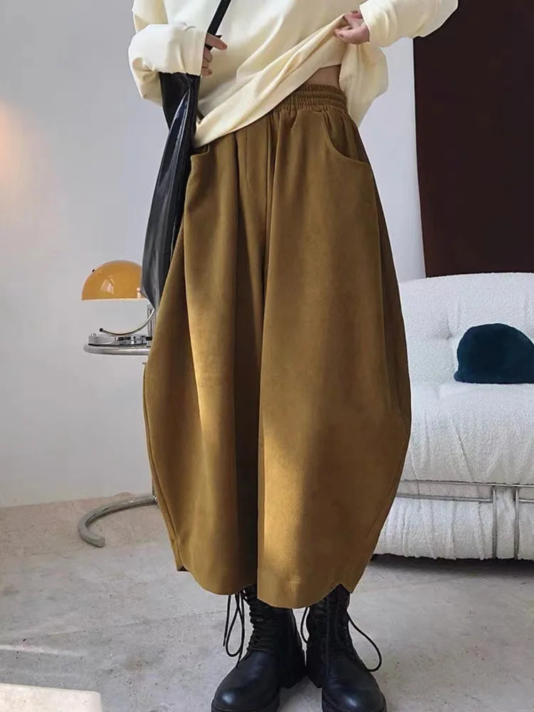 2023 Autumn Casual Harem Pants Women Cotton High Waisted Trousers Retro Loose Bloomers Women's Oversize Pants Baggy Sweatpants