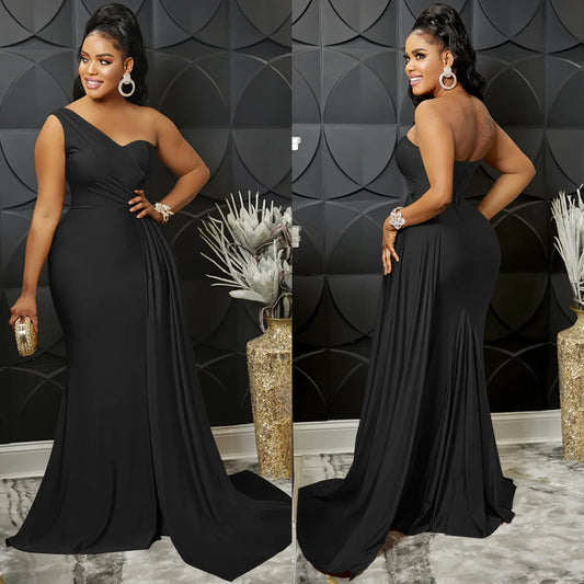 Fashionable Solid Color Women's Long Dress Amazon Best Seller Sleeveless Birthday Party Prom Gowns European And American New Arr