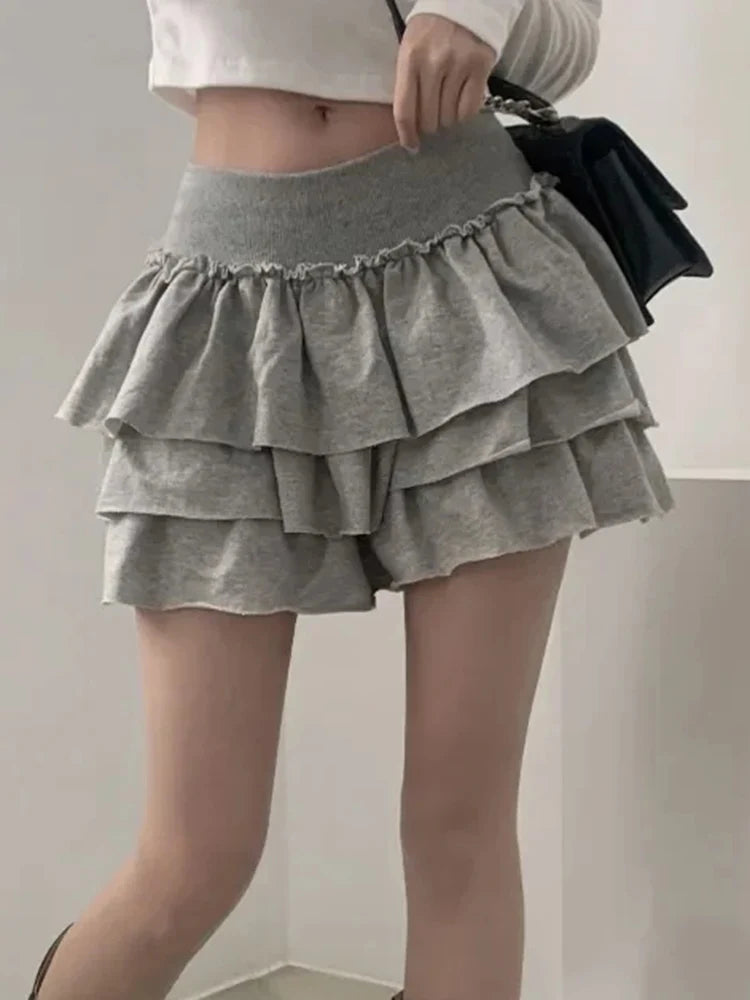 Pleated Skirts for Women Solid Chic Casual Elegant Cake Skirts Spring Summer 2025 New Fashion Female High Waist A-Line Skirts