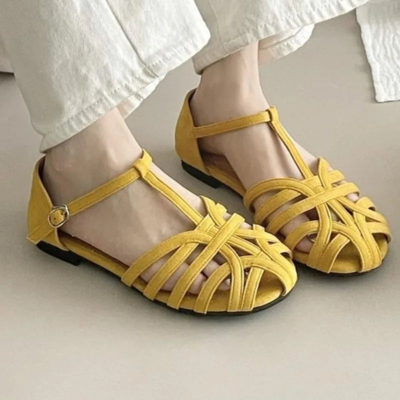 Women's Summer New Style Baotou Designer Flat Non-slip Sandals Casual Comfortable Lightweight Wear-resistant Breathable Slippers