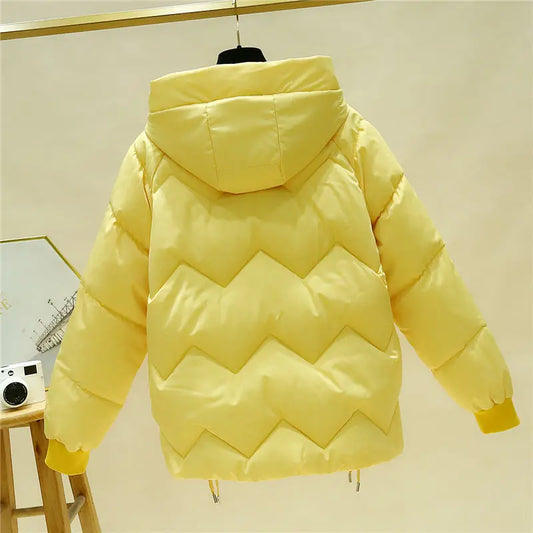 2024 New Winter Coat Women Down Cotton Jacket Lightweight Warm Loose Cotton Padded Jackets Casual Black Red Outerwear Female