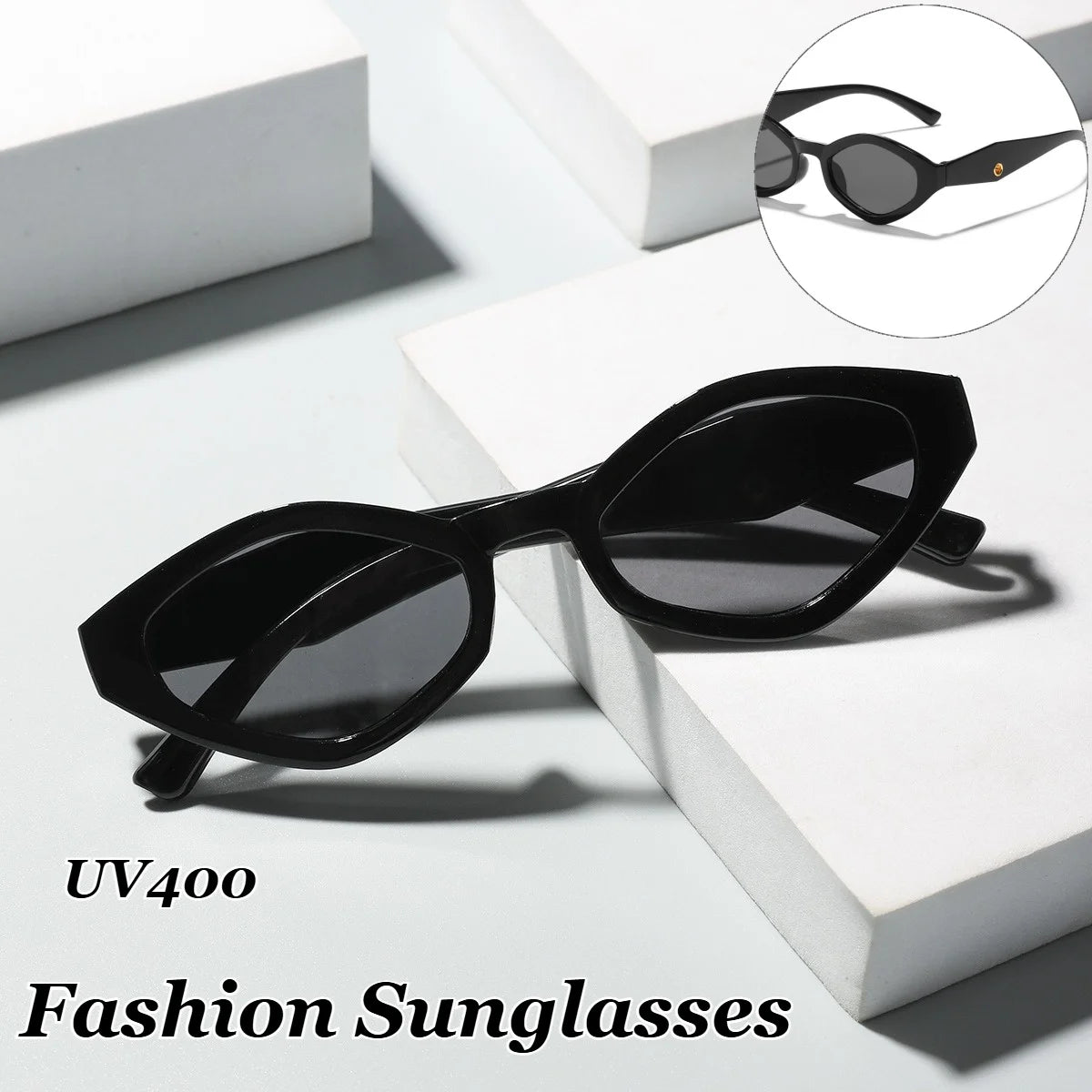 Men Women Fashion Retro Cat Eye Sunglasses Luxury Brand Fashion Goggles Trendy Outdoor Driving Travel UV400 Sunglasses