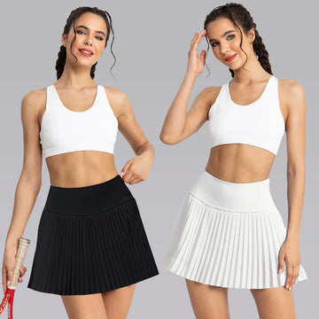 Tennis Skirt women Gym  Dresses Breathable Quick Drying Pleated Skirt Slim Fit Elastic V-shaped Sports Tennis Skirts