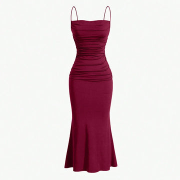 Mia Muse Women's Party Dresses Maxi Spaghetti Strap Elegant Slim Evening Wedding Guest Multi-Color Summer Milkmaid Dresses