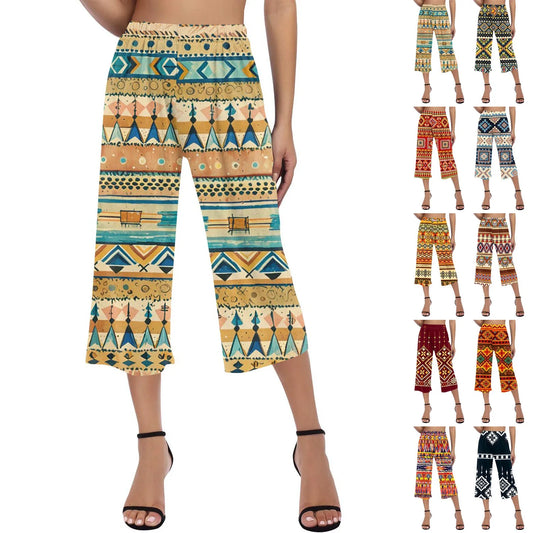 Women's High Waist  Printed Casual Trousers Workout Pants 3/4 Pants Pants for Women Women’s Pants Women’s Pants with Pockets