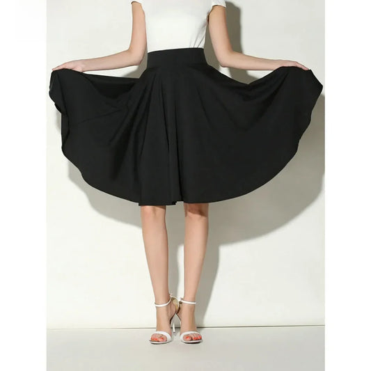 High-waisted Vintage Casual Mid-length Skirt Bohemian Style Ice-skating Dress For Women
