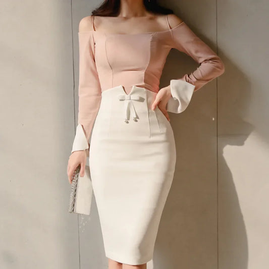 2021 Spring Summer New High-Waisted Korean Style Shapewear Bodycon Skirt Sexy Slimming Plus Size One-Step Skirt