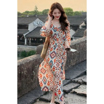 Summer New Fashion Floral Dress Elegant Style