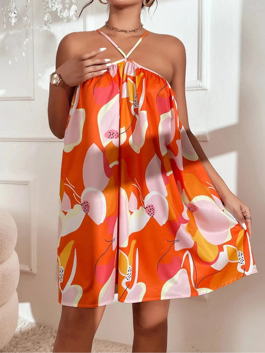 Dresses for Women New Summer Sexy Spaghetti Strap Women Dress Print A-LINE Short Dress Women Vestidos De Verano Mujer 2025 S611