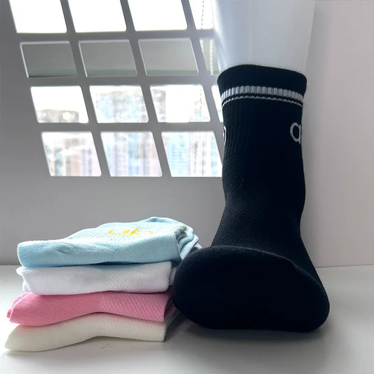 1/3/5 Pairs A* Mid Tube Yoga Socks Premium Cotton Unisex Breathable Comfortable Fitness Socks Set for Yoga Gym Sports All Season