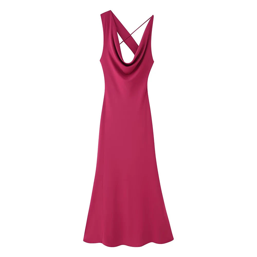 2025 Spring/Summer New Product: Women's Fashion, Elegant and Elegant Long Dress, Simple and Sexy backless Design, Elegant and St