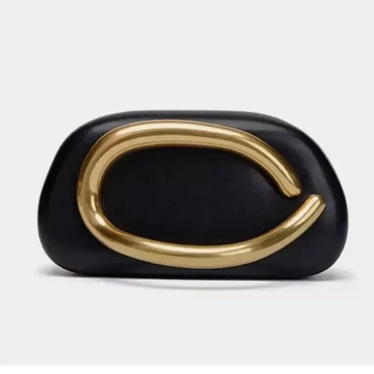 Spring New Women's Handbag Gold Pearl Effect Buckle Crossbody Box Shape Evening Bag Hard Shell Polyurethane Quality Handbag