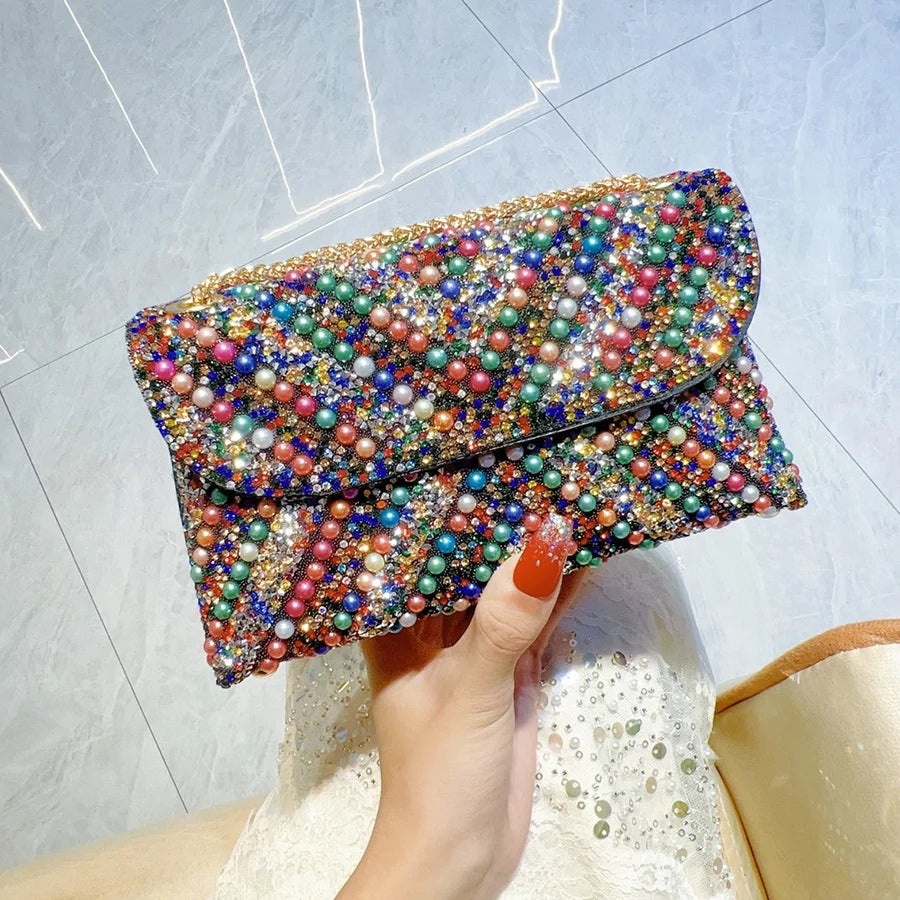 Diamond Women Luxury Clutch Evening Bag Wedding Crystal Prom Ladies Cell Phone Pocket Purse Female Small Flap Bags for Party Sac