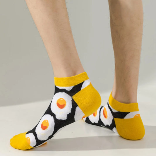 6/12 pairs of new men's and women's summer thin socks various styles of fruit boat socks fashionable socks popular low top socks