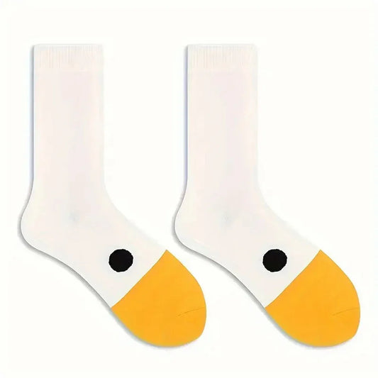 10 Pairs Cartoon Women Socks Fashionable And Versatile Cute Design Funny Goose Breathable Soft Comfortable Women Casual Socks