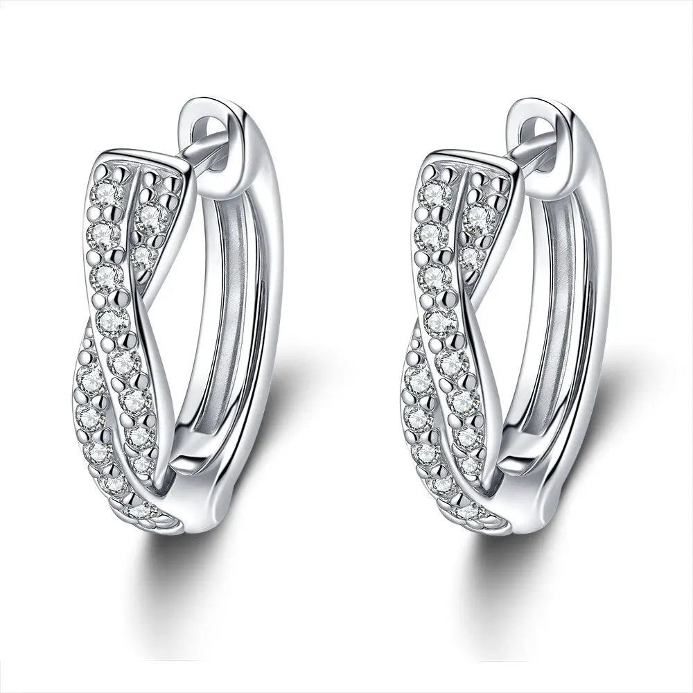 European-American Trendy Vintage Ear Clips PT950 Platinum Women's! 0.5CT Moissanite Elegant Hoops, High-End Eye-Catching & Chic