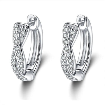 European-American Trendy Vintage Ear Clips PT950 Platinum Women's! 0.5CT Moissanite Elegant Hoops, High-End Eye-Catching & Chic