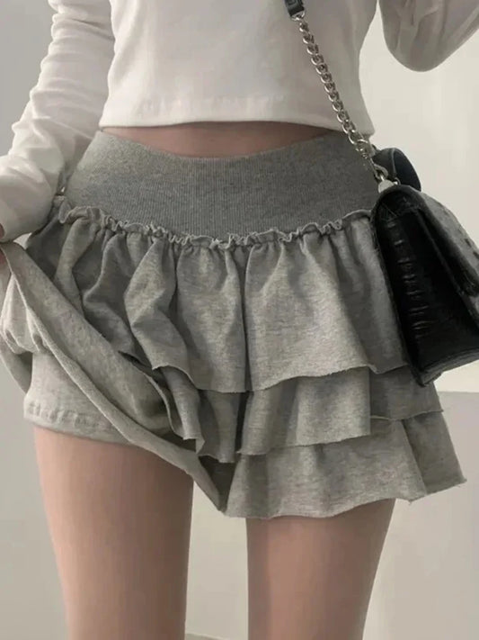 Pleated Skirts for Women Solid Chic Casual Elegant Cake Skirts Spring Summer 2025 New Fashion Female High Waist A-Line Skirts