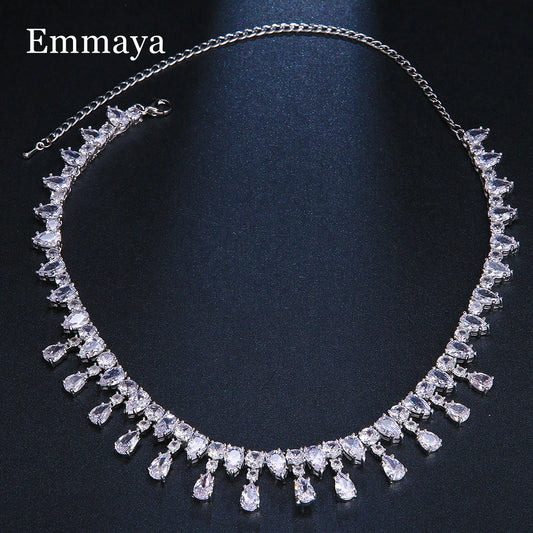 Emmaya New Arrival Exquisite Cubic Zircon Necklace For Women&Girls Noble Dress-Up Luxury Jewelry Wedding Party Fascinating Gift