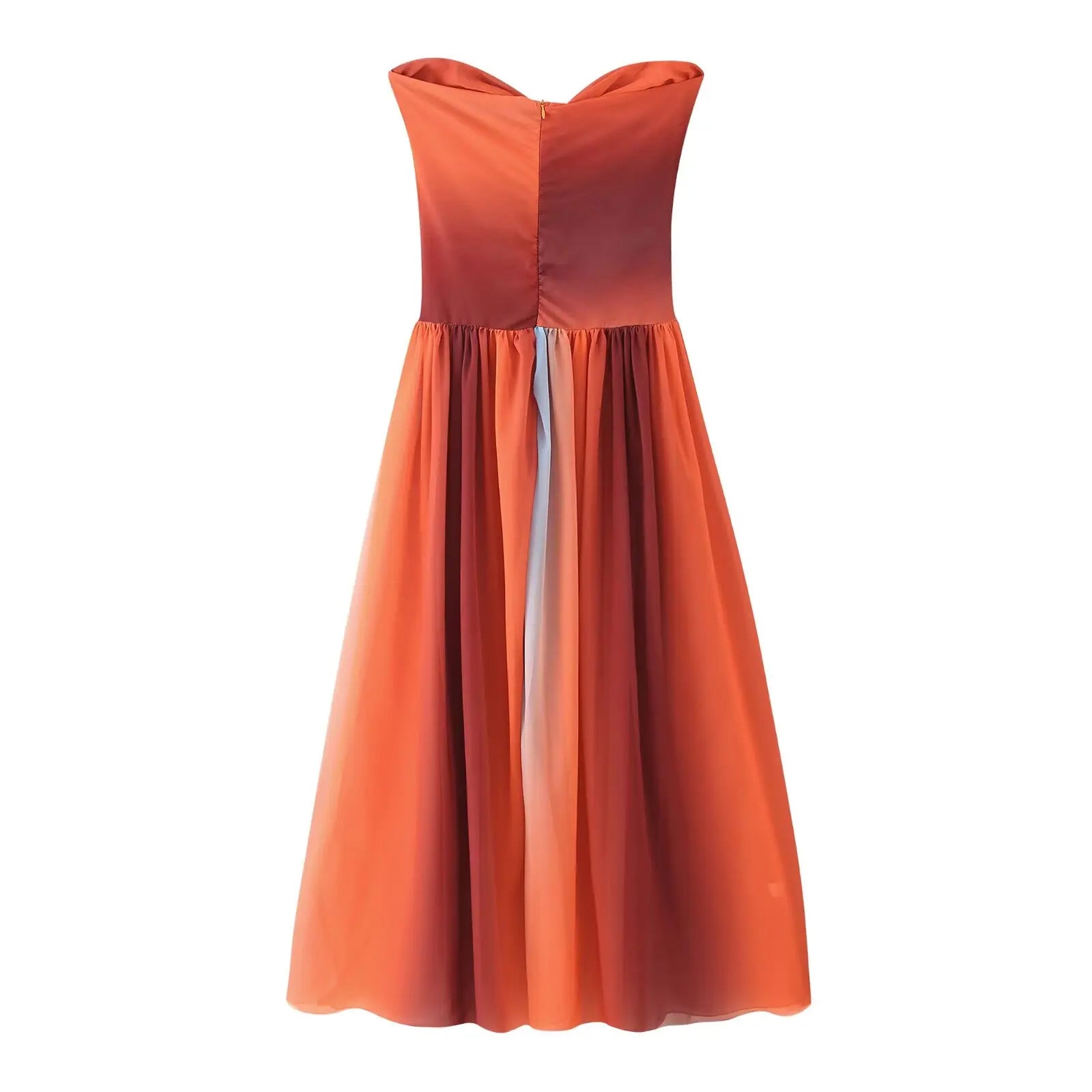 2025 women's printed tie-up embellished dress printed bustier vacation-style dress with back zipper