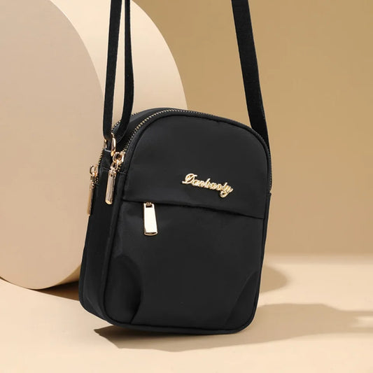 Mobile Phone Bag Women's Mini Nylon Crossbody Shoulder Bag Daily Multi-layer Zipper Purse Casual Outdoor Travel Nylon Bag Sac