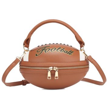 Fashion American Football Style Crossbody Bag for Women Girl’s Shoulder Bags Rugby Style Purses Designer Ball Novelty Handbags