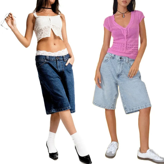 American Street Style New Denim Five-minute Pants Non-elastic Slim Fashion Casual Women's Pants New Girls Shorts