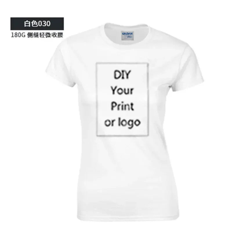 DIY Your like Photo or Logo T Shirt Women 100% Cotton T-shirts Female Casual Tops Short Sleeve S-XL T-shirt
