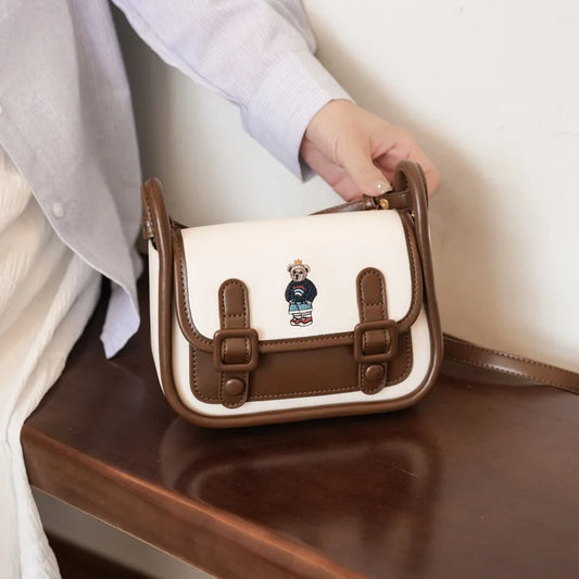 Beibaobao 2025 New Single Shoulder Crossbody Bag Lightweight Bag Cartoon Bear Versatile Mini messenger bag Handbag