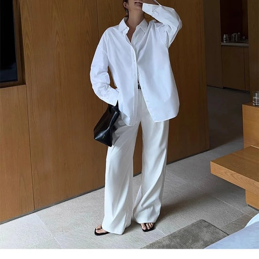 Multicolor Office High-waisted Wide-leg Suit Pants Women's 2025 Autumn Loose and Drape Casual Straight Mopping Trousers