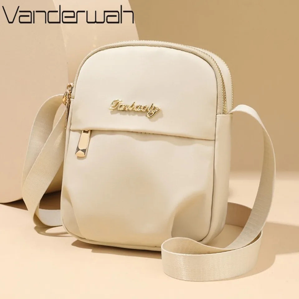 Mobile Phone Bag Women's Mini Nylon Crossbody Shoulder Bag Daily Multi-layer Zipper Purse Casual Outdoor Travel Nylon Bag Sac