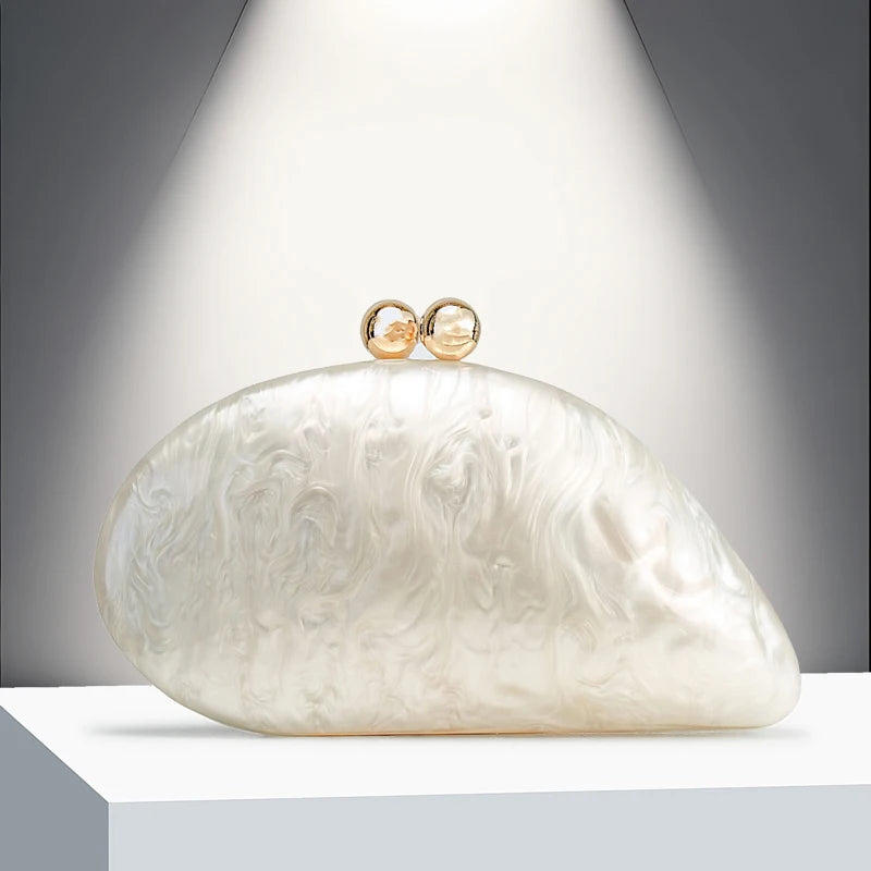 Irregular Shell Acrylic Bag Fashion Trend Wedding Banquet Handbag Banquet Bag Single Shoulder Diagonal Span Bag Women's Bag