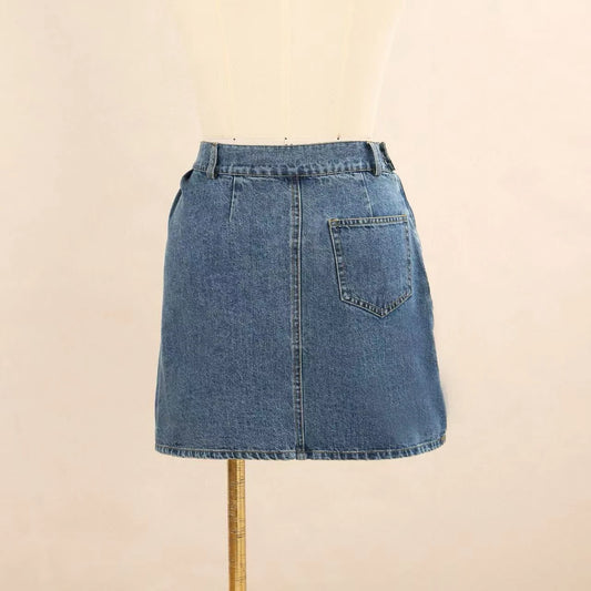 Spring/Summer 2025 New Women's Denim Pleated Skirt - Casual, Stylish, Versatile, Slimming