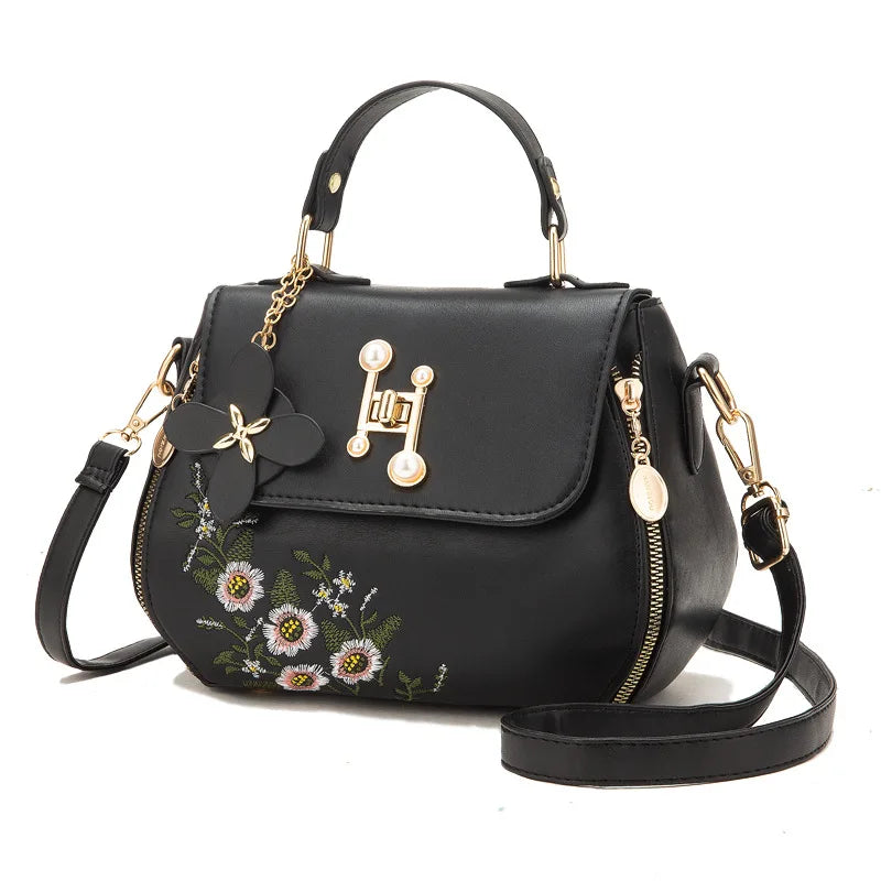 Small Embroidered Handbag Crossbody Bag for Women Elegant Flap Clutch Purse Mini Shoulder Handbag