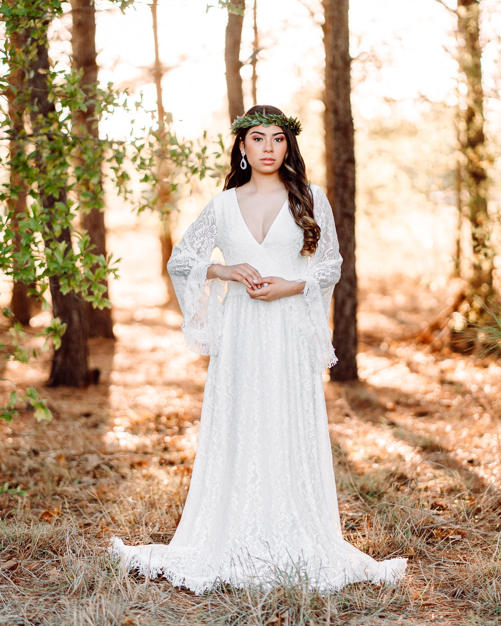 Lace and Fringe Wedding Dress